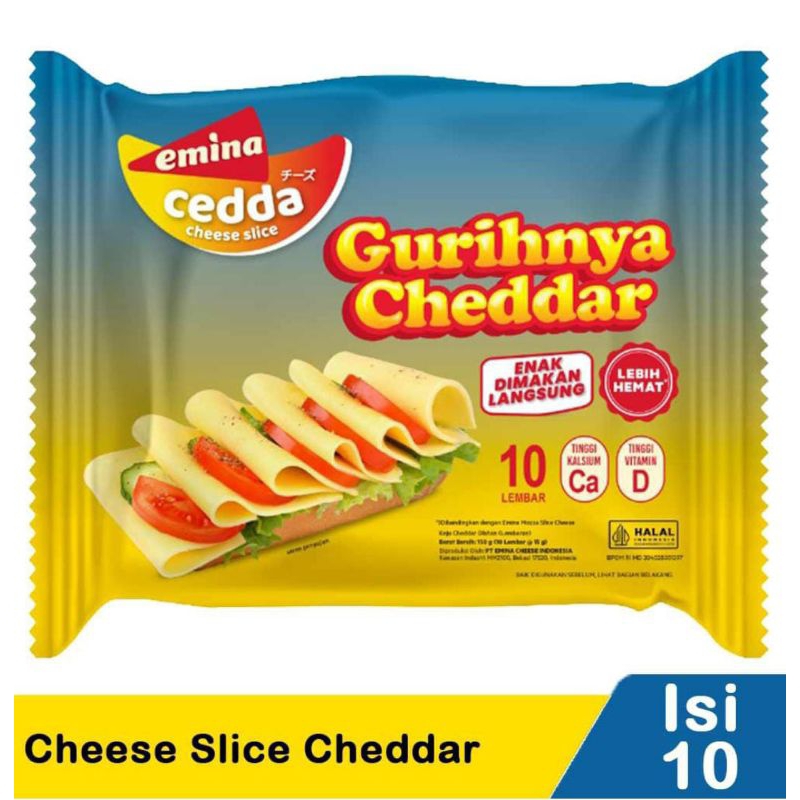 

keju emina cedda cheese slice cheddar isi 10 lembar