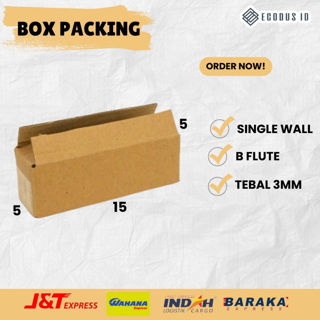 

Kardus box packing ukuran 15x5x5 cm polos (10pcs)