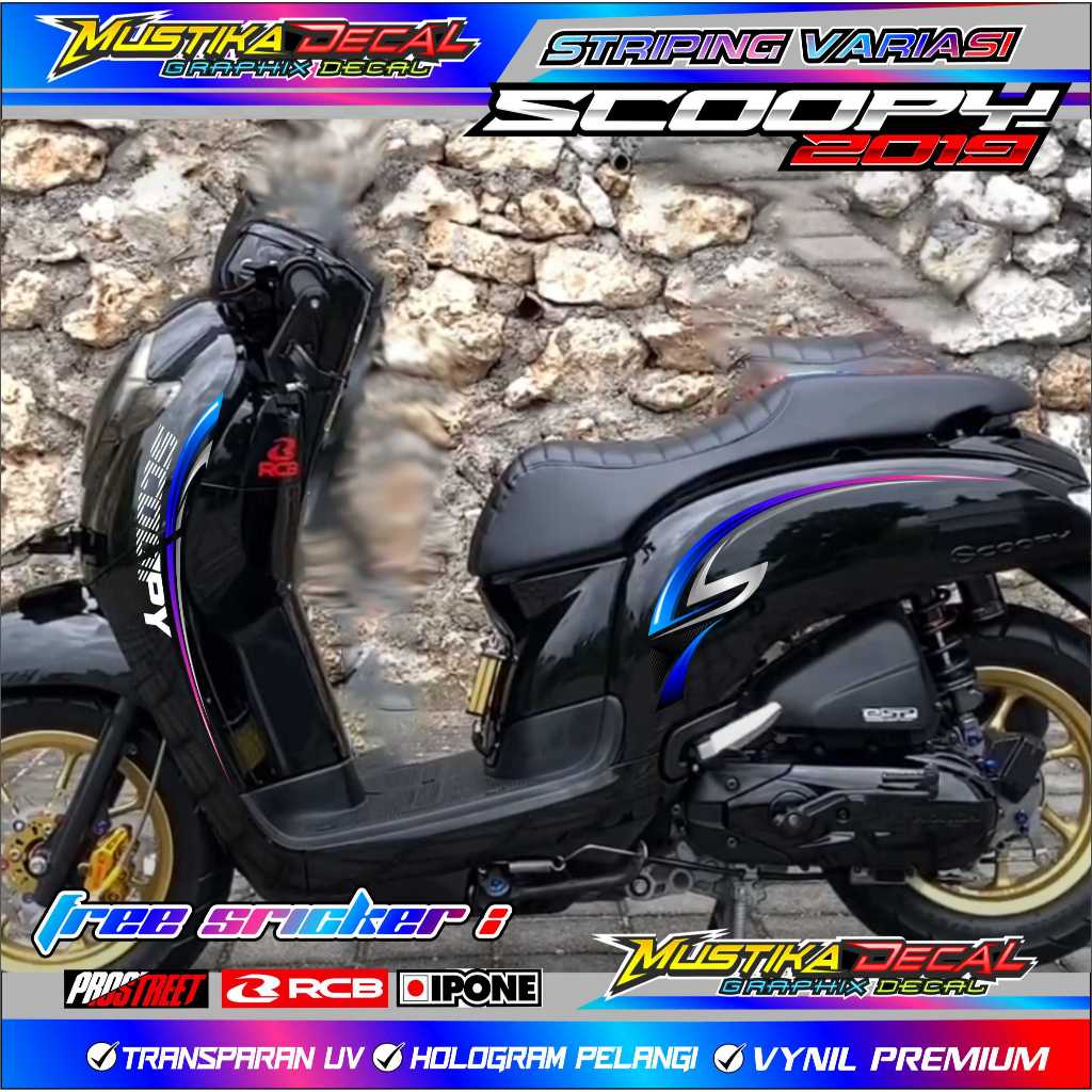 STRIPING VARIASI HONDA SCOOPY 2019 / STICKER VARIASI HONDA SCOOPY 2019