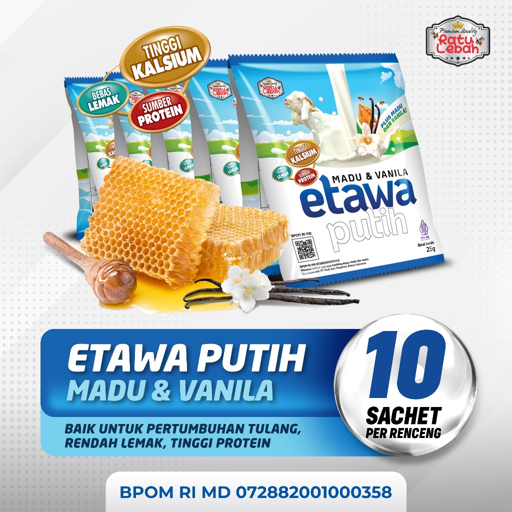 

Etawa Putih Ratu Lebah Susu Kambing Etawa Bubuk Kemasan Renceng