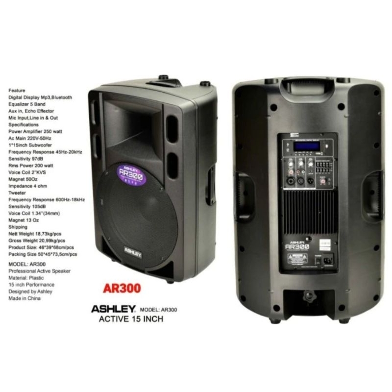 Speaker Aktif Ashley AR 300 Original Active AR300 15 inch Bluetooth