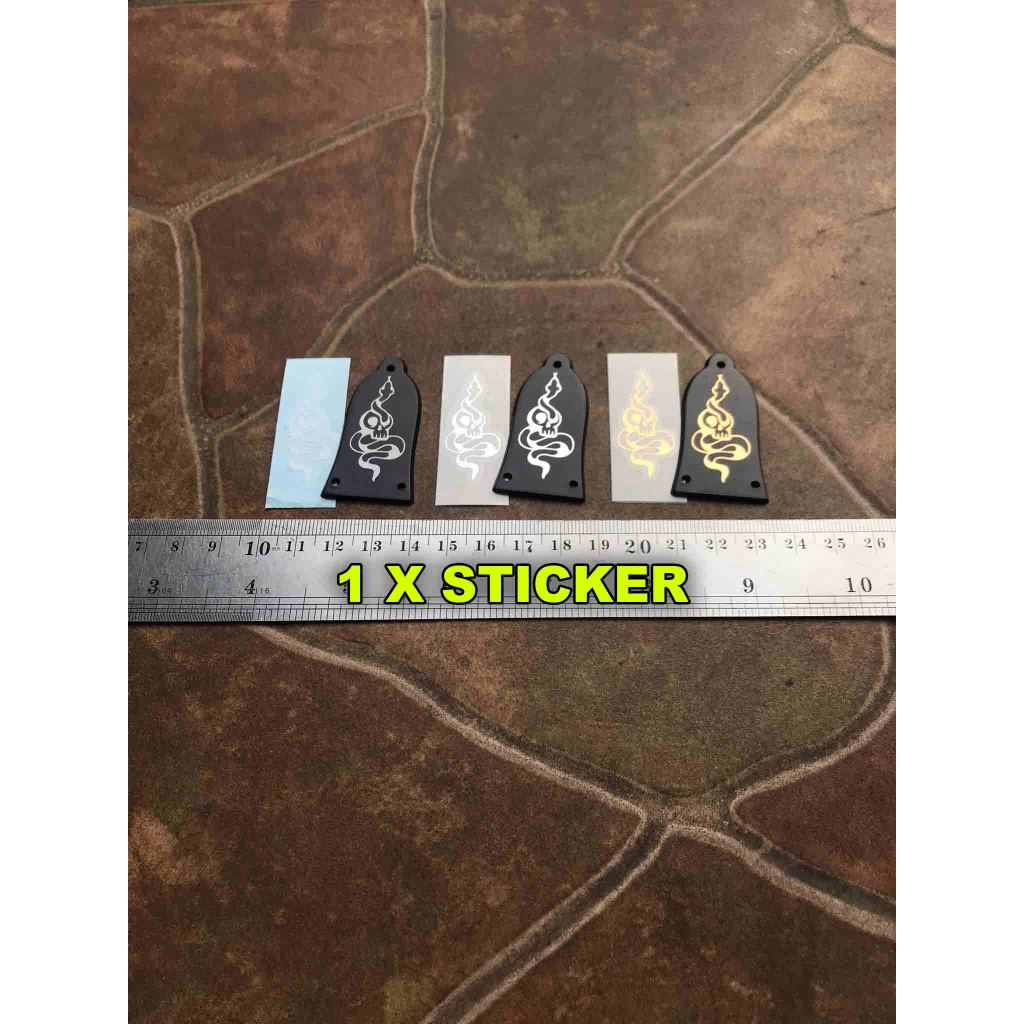 Logo Snake Skull Aestetik Sticker Trussrod Cover Headstock Epiphone Gibson Les Paul Sg Double cutawa