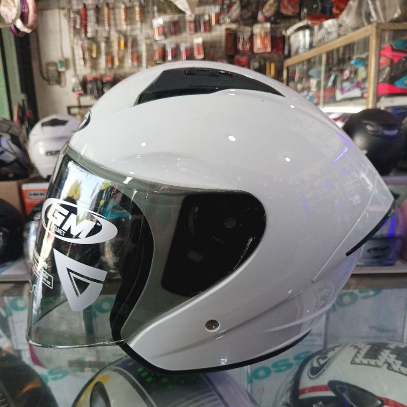 HELM GM G1 SOLID POLOS PUTIH  HELM GM G1