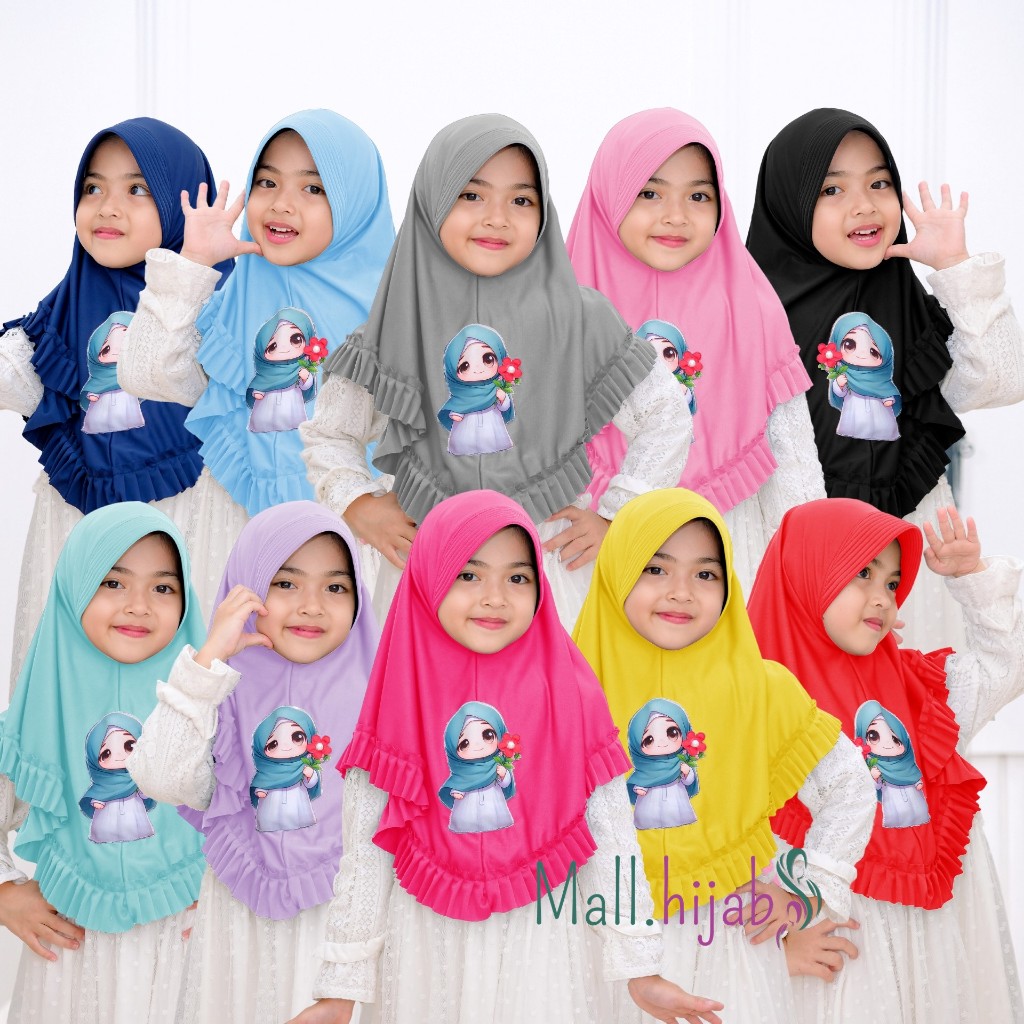 Hijab Anak TK Lily Murah Terbaru / Hijab Anak TK Lucu Kekinian / Hijab Anak TK Tali Karet / Jilbab A