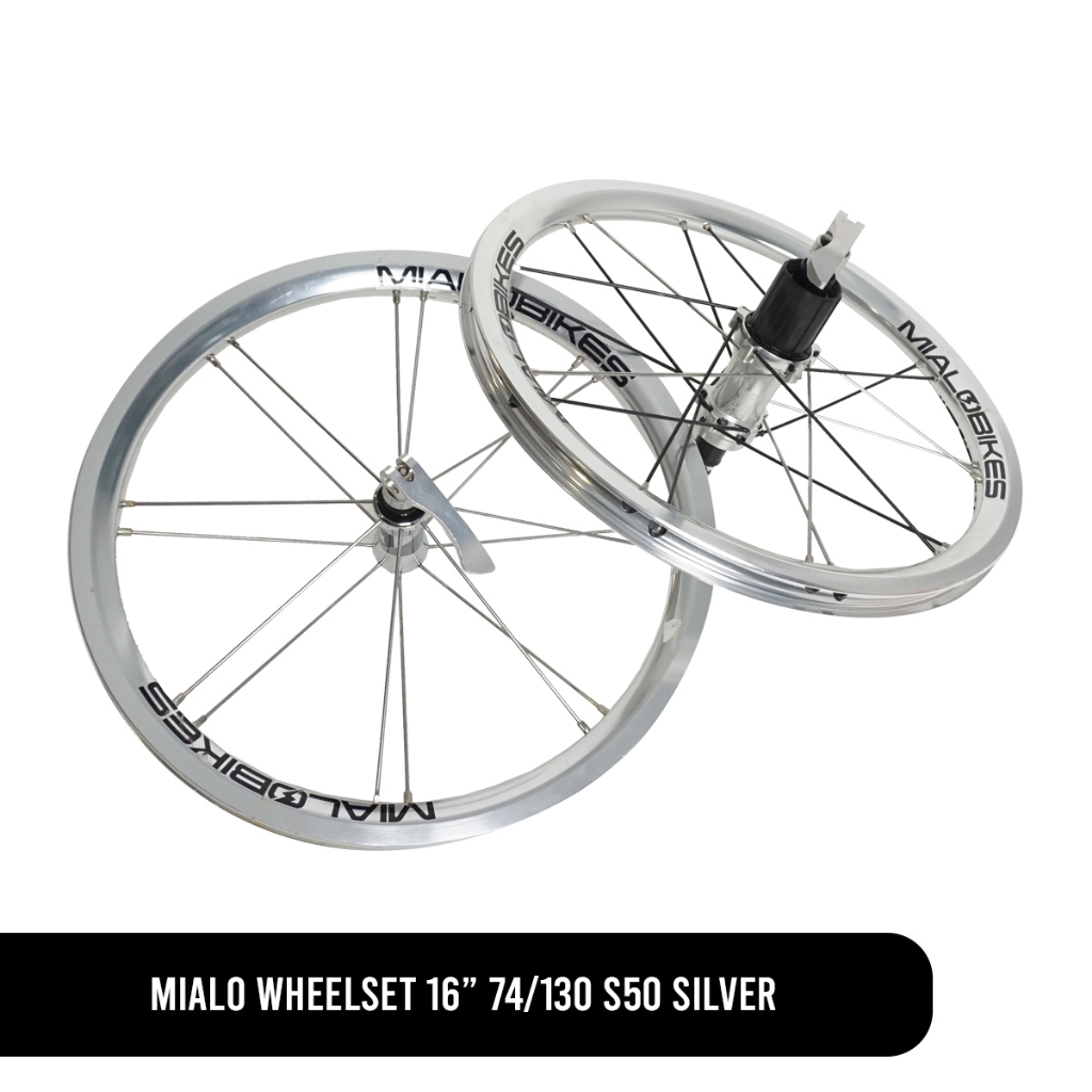MIALO WHEELSET 16" 74/130 S50 SILVER 305 VBrake