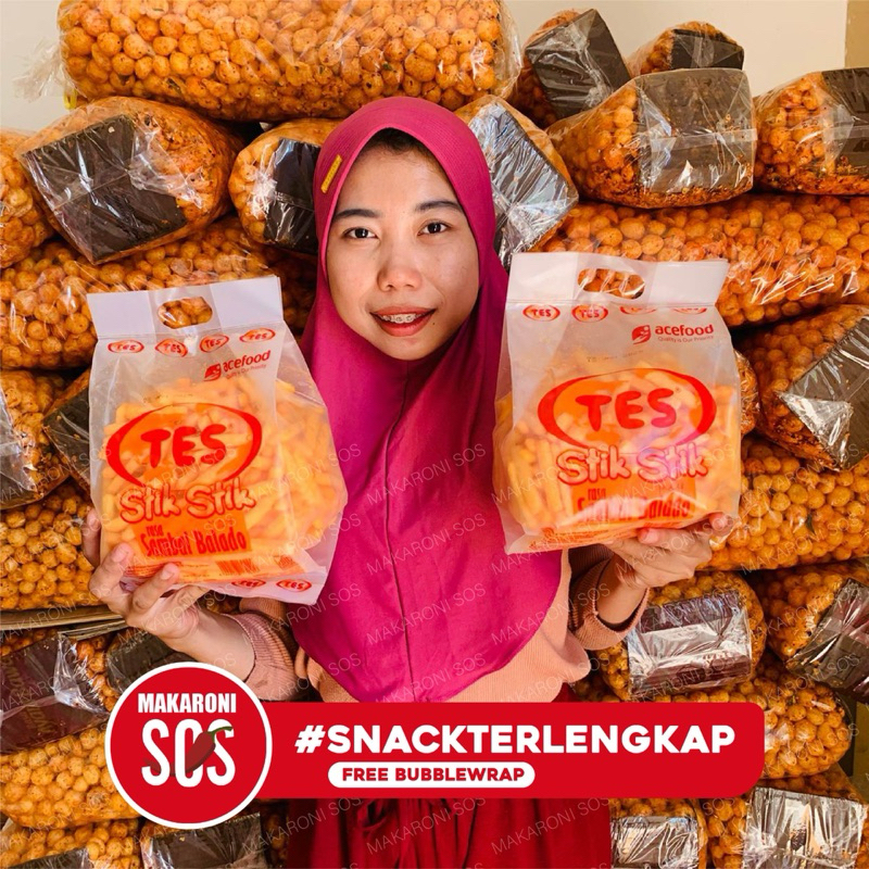 

Tes stik stik rasa sambal balado kemasan pack 200gr makaronisos snack