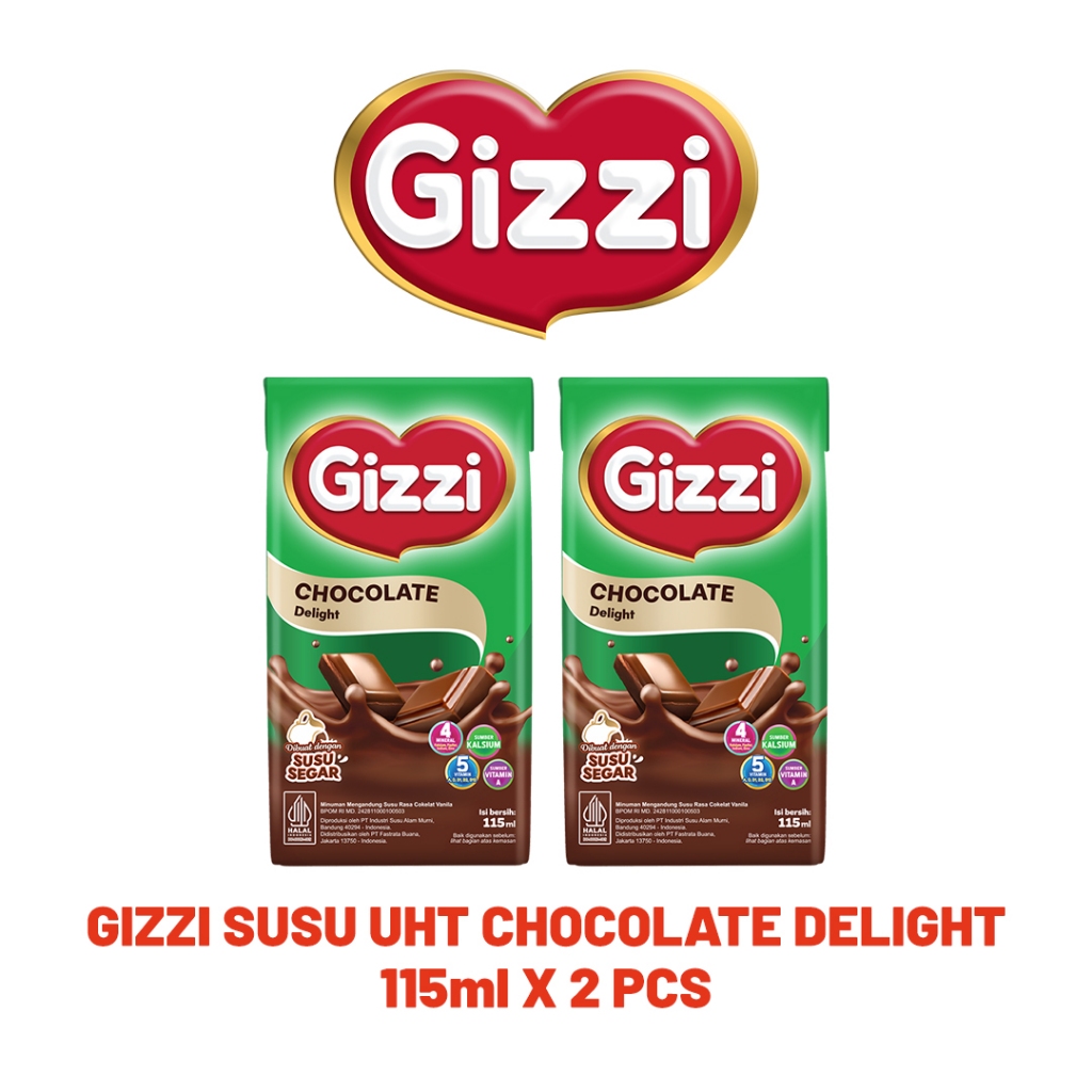 

Gizzi Susu UHT Chocolate Delight 115ml x 2