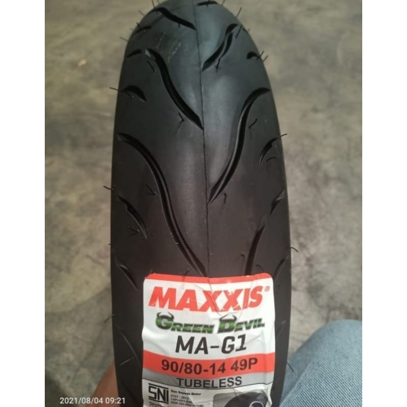 Ban Maxxis Green Devil 90/80-14 Tubles/Ban Green Devil 90/80-14/Ban Depan Maxxis Vario150/Ban Depan 