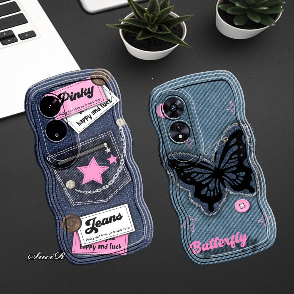 PS - K796 case untuk type OPPO A60 softcase gelombang motif custom AESTETICK
