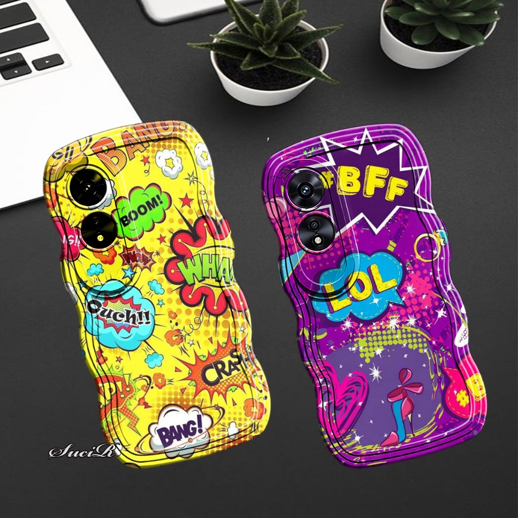 PS - K801 case untuk type OPPO A60 softcase gelombang motif custom BARBIE