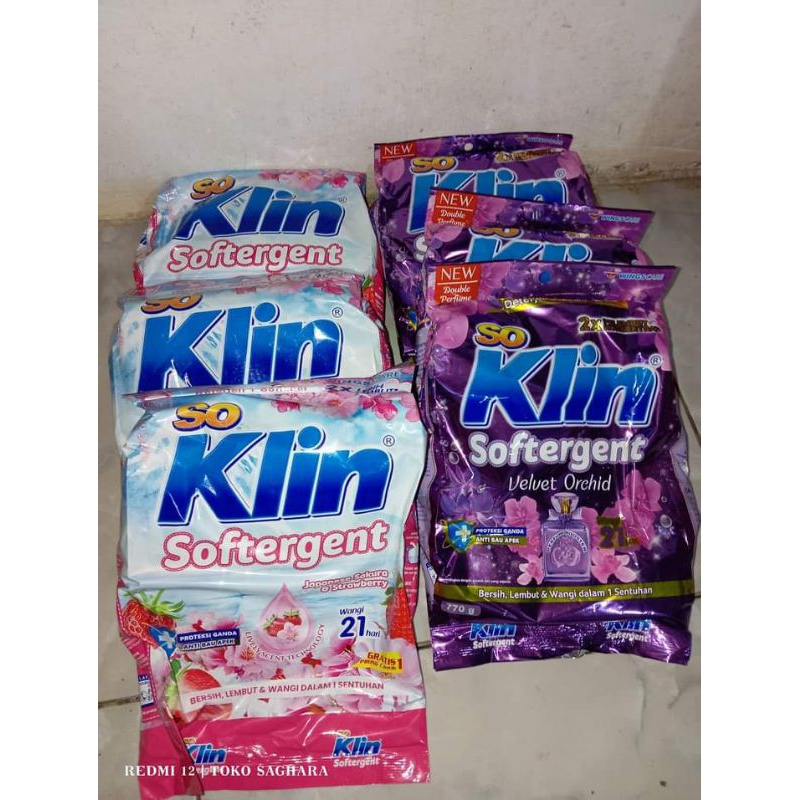 Oxyklin bukrim detergen 770 gram / So klin detergen bubuk 770 gram