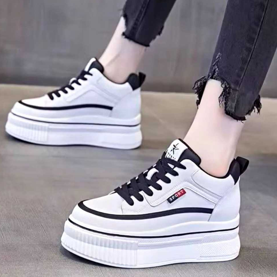 Sepatu Sneakers Wanita Bertali Import Anak Perempuan Wanita Dewasa Kasual Sepatu Sneakers Kets Putih