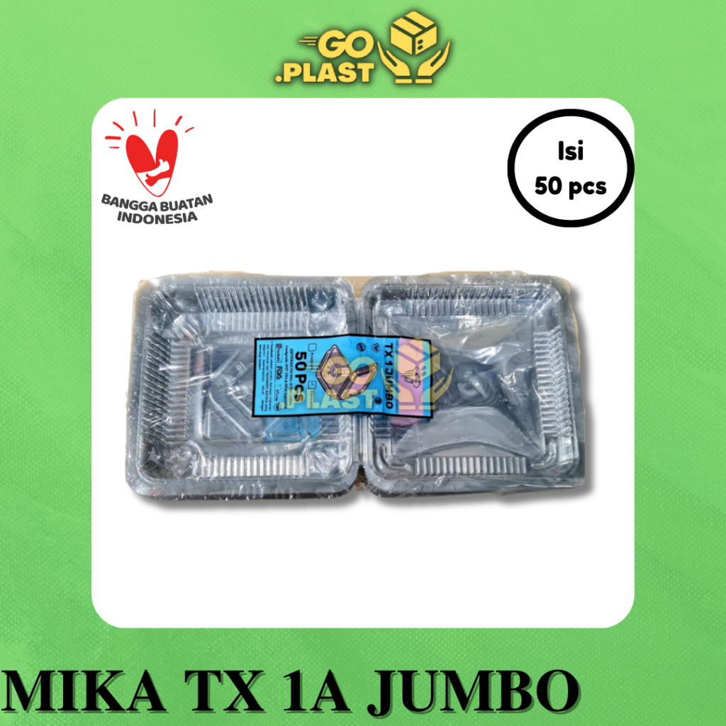 [50PCS] MIKA TX 1 JUMBO MIKA KUE BOLU KOTAK MAKANAN RINGAN