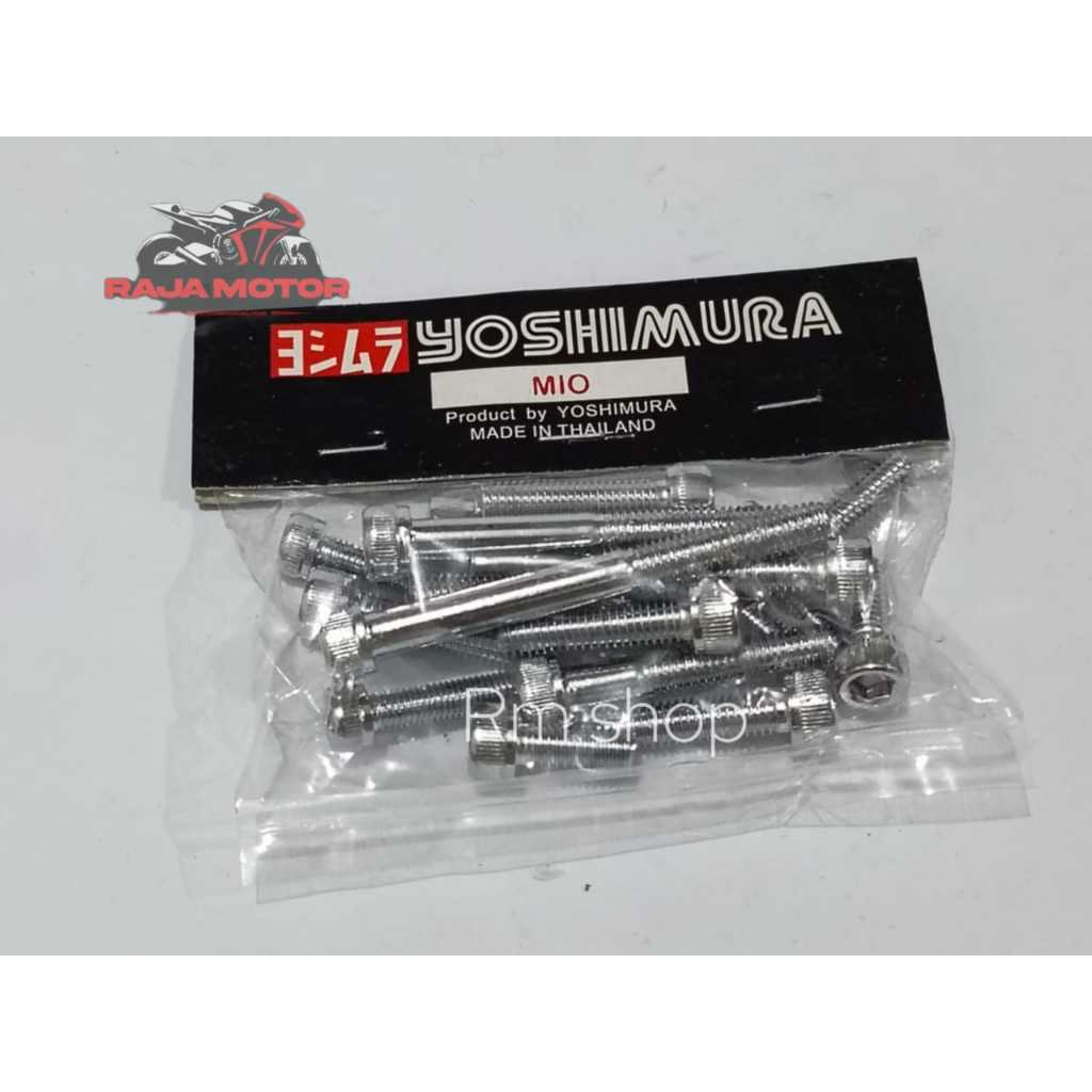 baut mesin mio sporty komplit chrome high quality