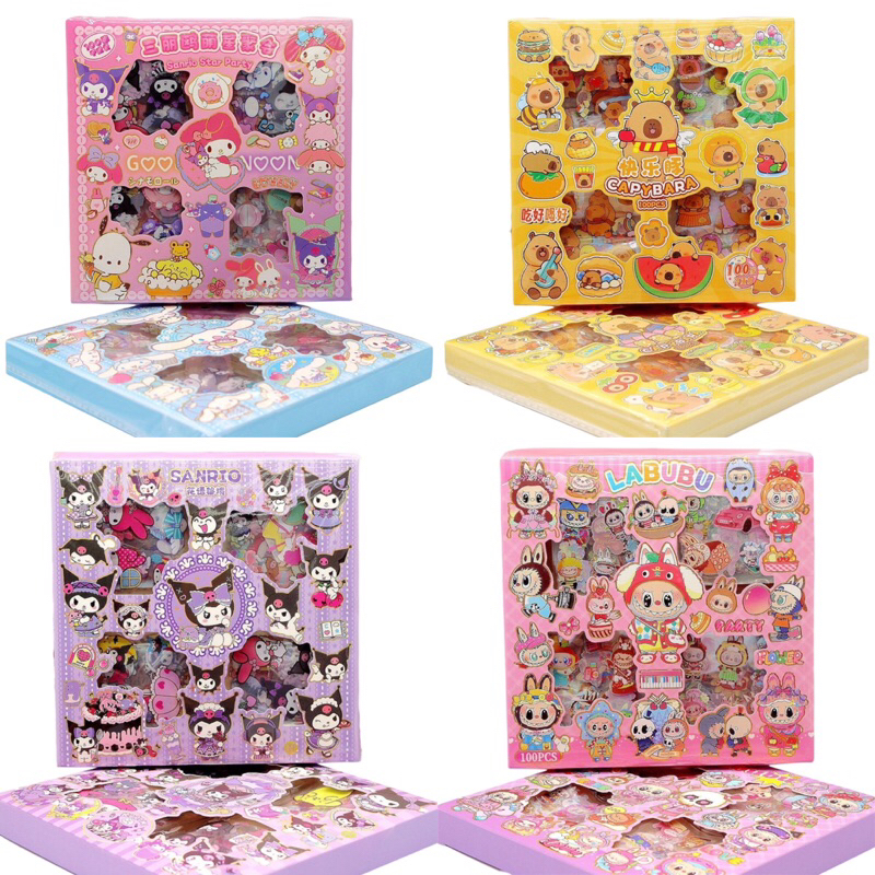 

(96 LEMBAR) STICKER WATERPROOF CYK-801 SANRIO LABUBU CAPYBARA / STICKER VIRAL LUCU / MAINAN ANAK