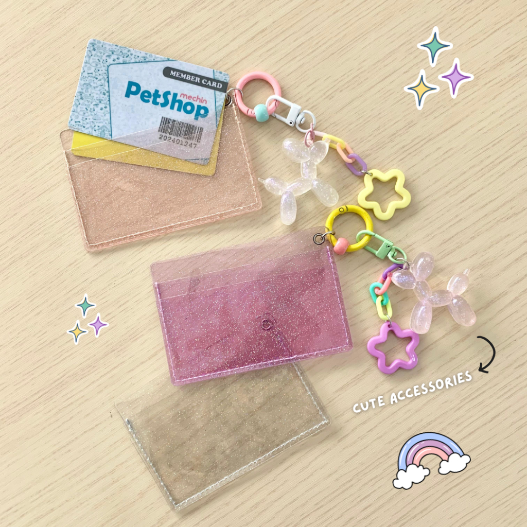 

CARD HOLDER GLITTER Transparan Cute Aksesoris