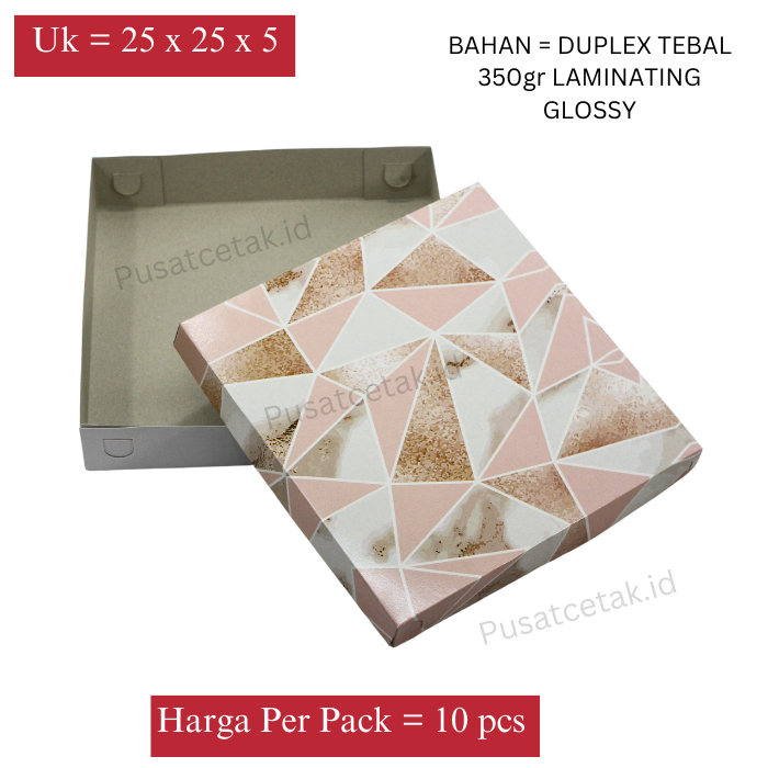 

Box Kue / Box Serbaguna / Kotak / Dus 25 x 25 x 5 Granite Untuk Roti / Kue / Donat ( 10 PCS )