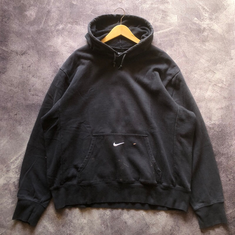 Hoodie Nike Center Small Logo Second,Size XL Oversize,Hoodie Nike Hitam second hoodie oversized seco