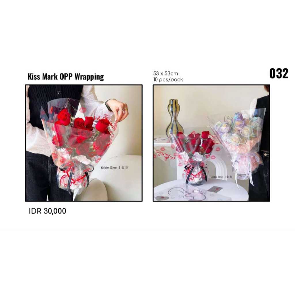 

MY Supplies - Kiss Mark OPP Wrapping Flower Wrapping Plastic Plastik Bunga Buket Hiasan Tanda Kiss