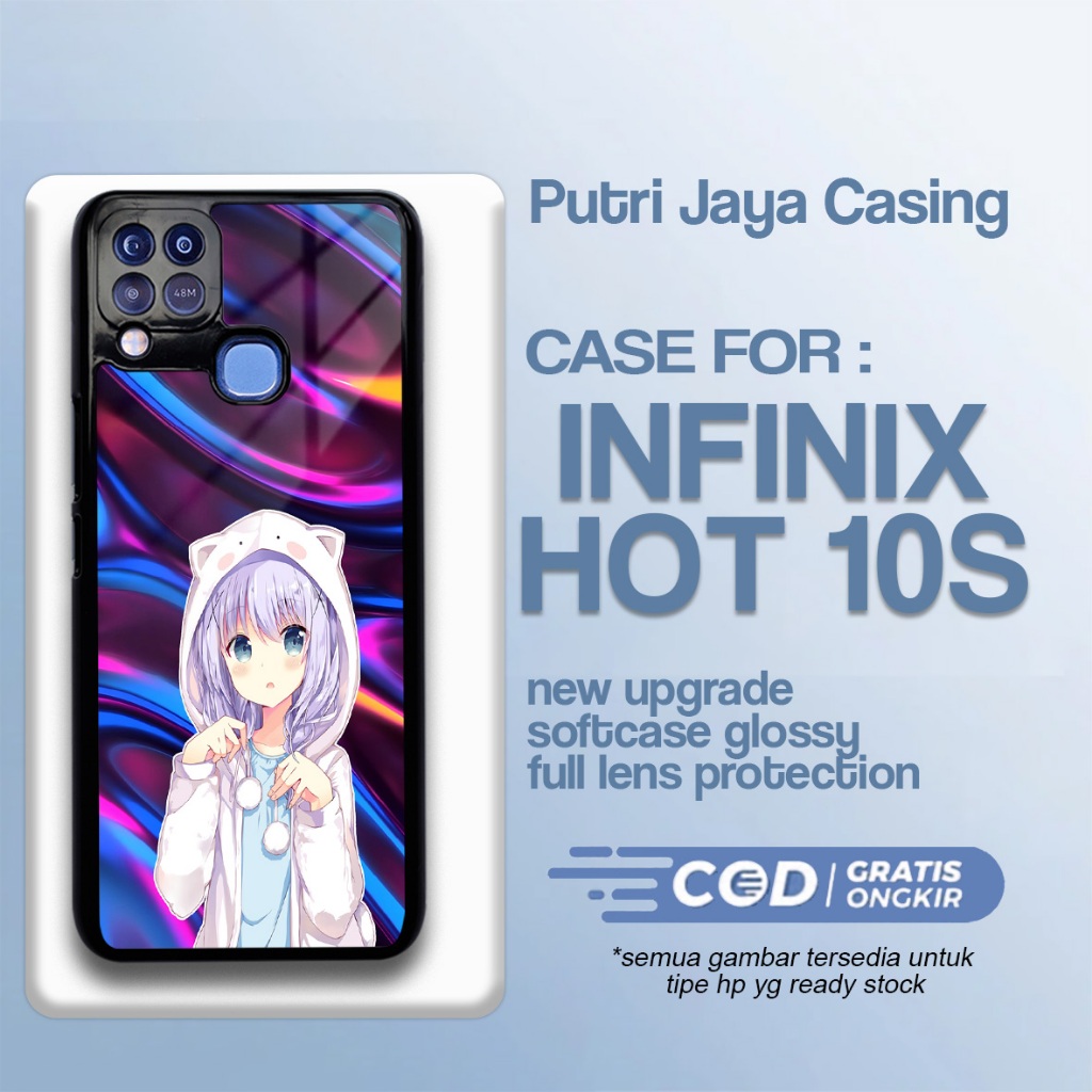 Case Infinix Hot 10s Terbaru AnimeCute Casing Hot 10s Hardcase Softcase Glossy Kesing Terlaris Putri