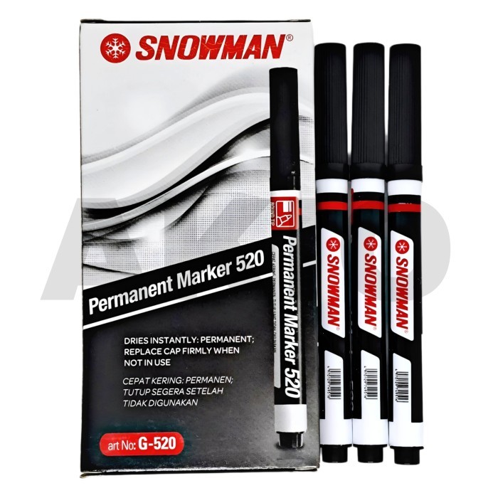 SNOWMAN AG-520 SPIDOL PERMANEN KECIL / SPIDOL MARKER KECIL WARNA HITAM / PER PCS