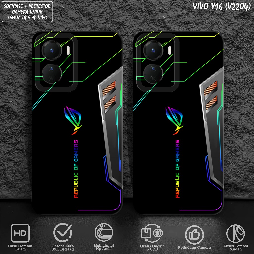 CASE VIVO Y16 Motif (ROG) Softcase Hp Vivo Y16 - Case Hp - Casing Hp - Softcase Hp - Case Pro Camera