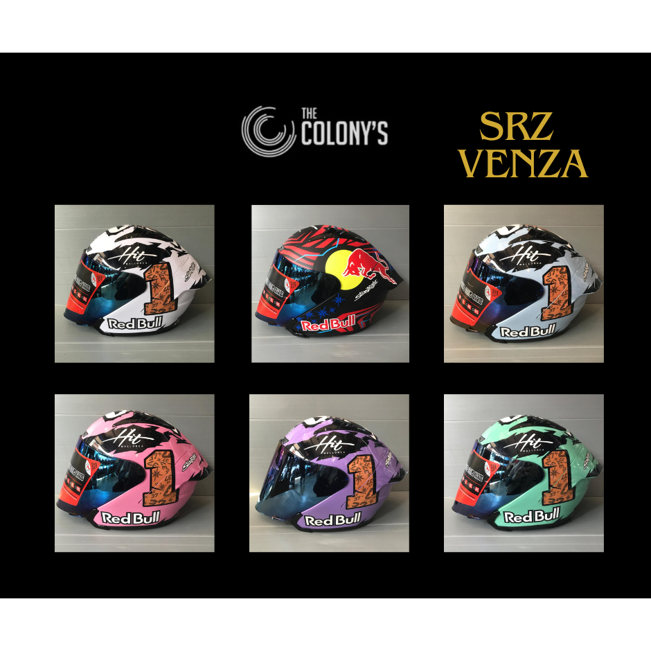 HELM SRZ VENZA REDBULL ORIGINAL SNI HELM PRIA DEWASA HELM COWOK KEREN HELM DESAIN TERBARU HELM HALF 