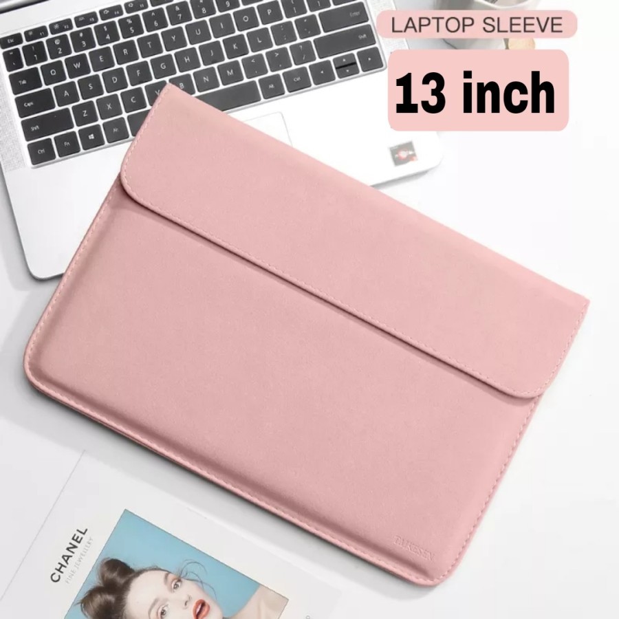 MH - Sarung Macbook Pro Air 13-14 inchi Tas Laptop Sleeve + Stand EBS13