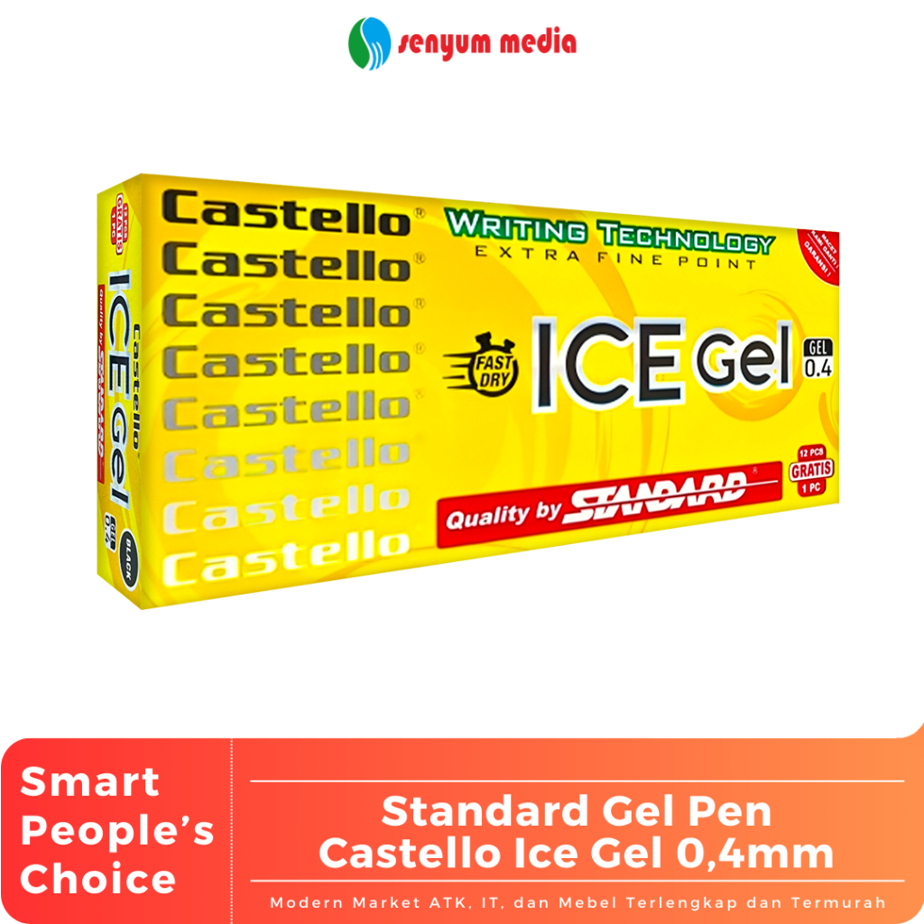 

Standard Gel Pen Castello Ice Gel 0,4mm (1 Pack Isi 12 Pcs) (S:DZN)