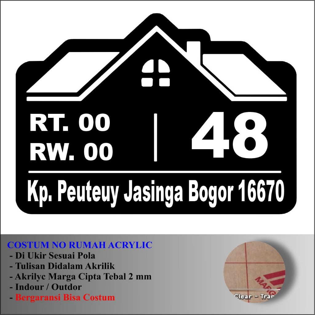 

CUSTOM NO RUMAH UKIR AKRILIK TULISAN DIDALAM