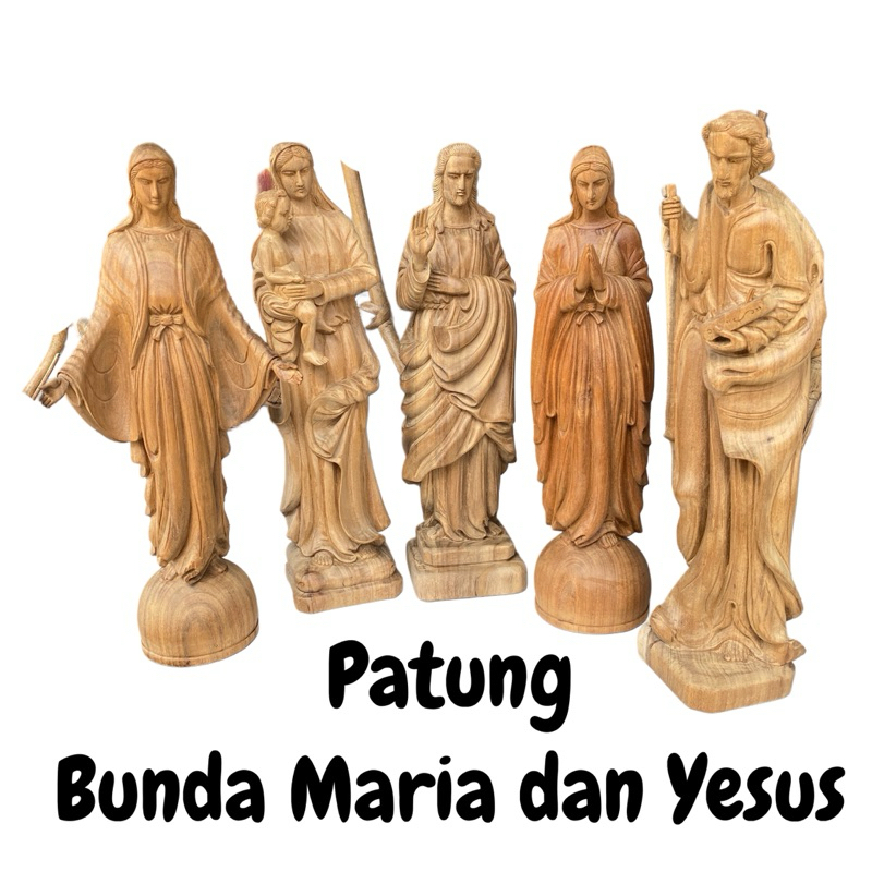 Patung Rohani Bunda Maria - Patung Maria Kayu - Patung Ave Maria - Patung Kudus - Patung yesus -Yesu
