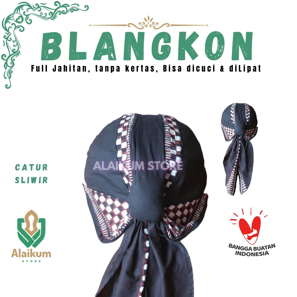 BLANGKON ALUSAN MOTIF CATUR SLIWIR | BLANGKON ALUSAN DI JAHITAN |  BLANGKON JOGJA |  BLANGKON TAHAN 