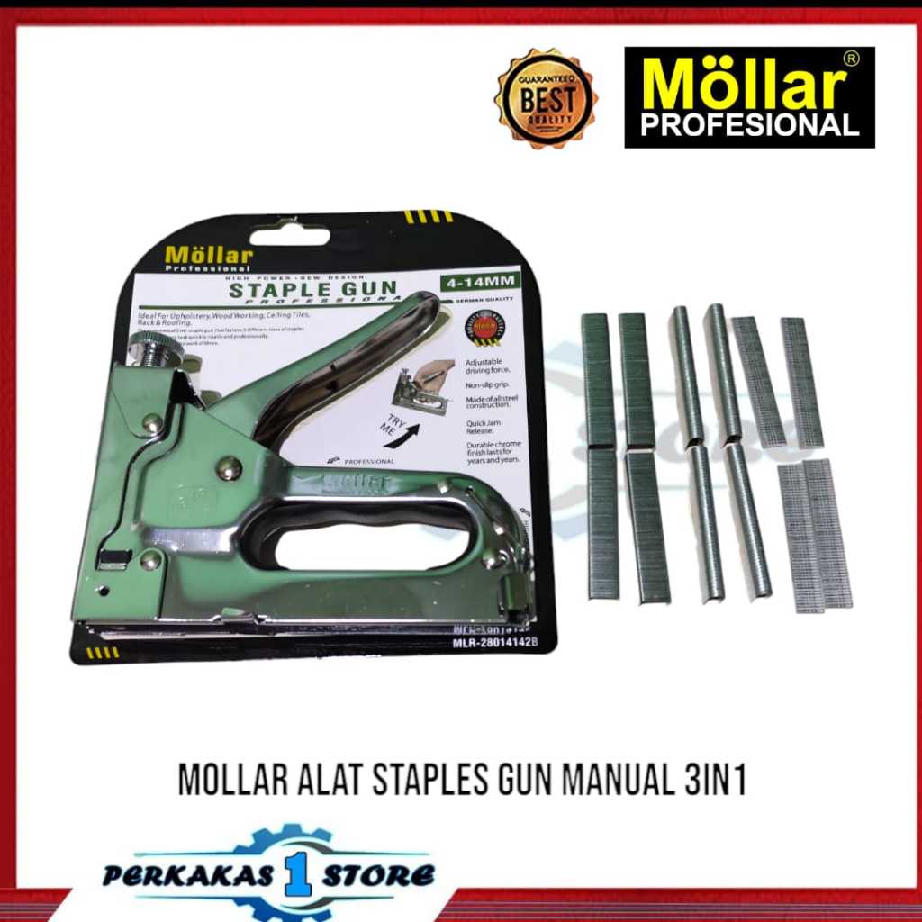 

MOLLAR Staples Tembak Manual 3 In 1 Tacker Stapler Staples Perekat Powerfull Streples Tembak