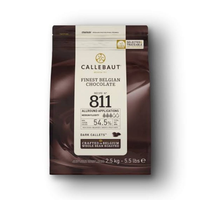 

callembaut well balnced dark cauverture 54.5% coklat koin 2.5kg