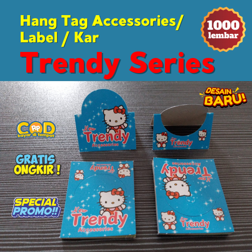 

(1000 lbr) Kertas label gantungan pajangan Hang Tag Akesoris Kar Kotak, Trendy Series, KW Super