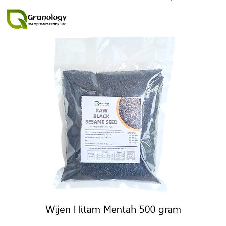 

(RAW) Biji Wijen Hitam Mentah / Raw Black Sesame Seed (500 gram) by Granology