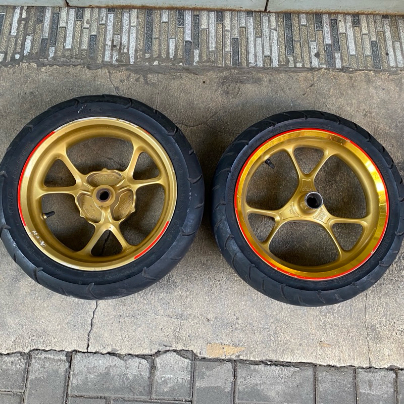 VELG PELEK DEPAN BELAKANG YAMAHA NMAX NEW 155 ORIGINAL GOLD