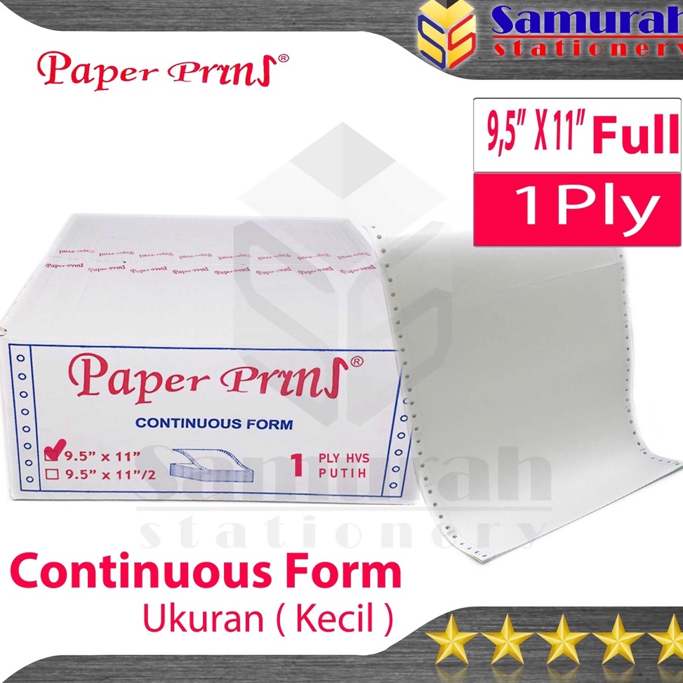 

Diskon Kertas Continuous Form Paper Prins 95 x 11 Full Atau 95 x 112 Bagi 2 K1 Ply HVS Kertas Komputer Karbon PaperPrins Rangkap 1 Putih CF Paperpryns 1 Ply Carbonize J71
