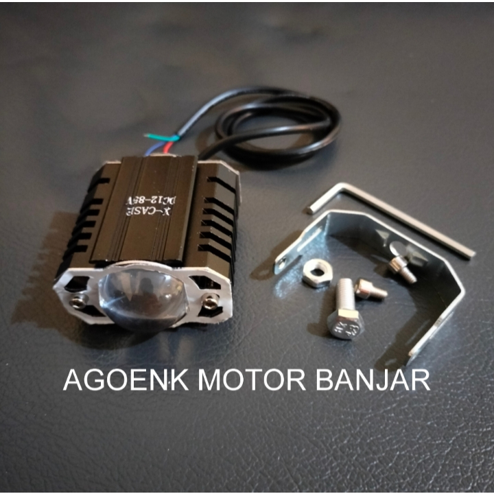 LAMPU TEMBAK LASER LED D2 ULTRA KOTAK 2 WARNA HIGH LOW PUTIH KUNING WATERPOOF UNIVERSAL DC 12V-80V M