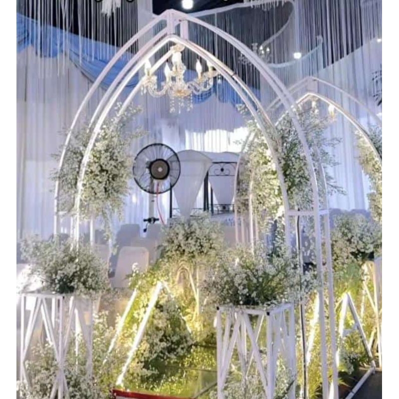 GAPURA GATE WEDDING GAPURA PINTU MASUK GAPURA LORONG TINGGI 250cm PERGOLA BACKDROP BESI BONGKAR PASA