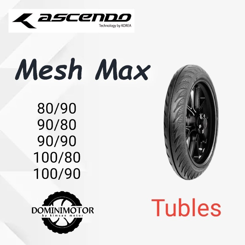 Ban Motor Matic Tubles ASCENDO MESH MAX MT 405 Ring 14 80/80-14 90/80-14 80/90-14 Gratis Pentil