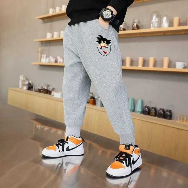 Jogger Panjang Cewek Cowok Celana Polos DESIGN DRAGON BALL Bawahan Bahan Fleece Tebal Pakaian Kekini
