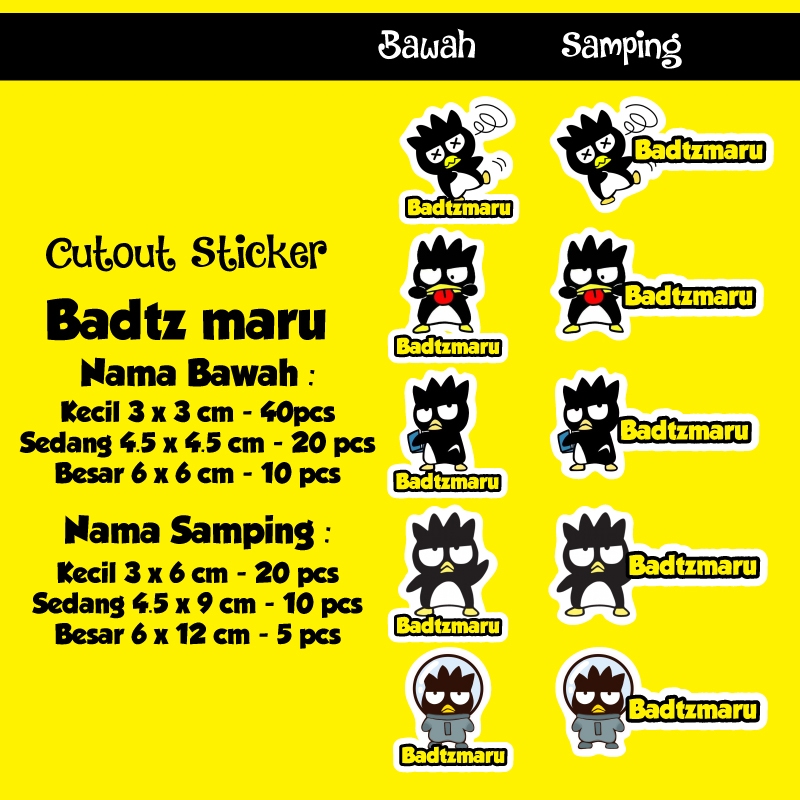 

sticker nama cutout badtzmaru