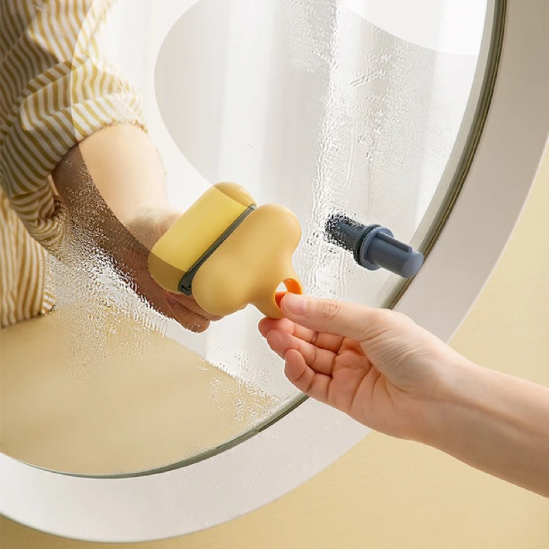 POM Sikat Kaca Cermin Mirror Cleaner Scrap Brush Sikat Mini Silikon Pembersih Kaca Minimalis Serbagu