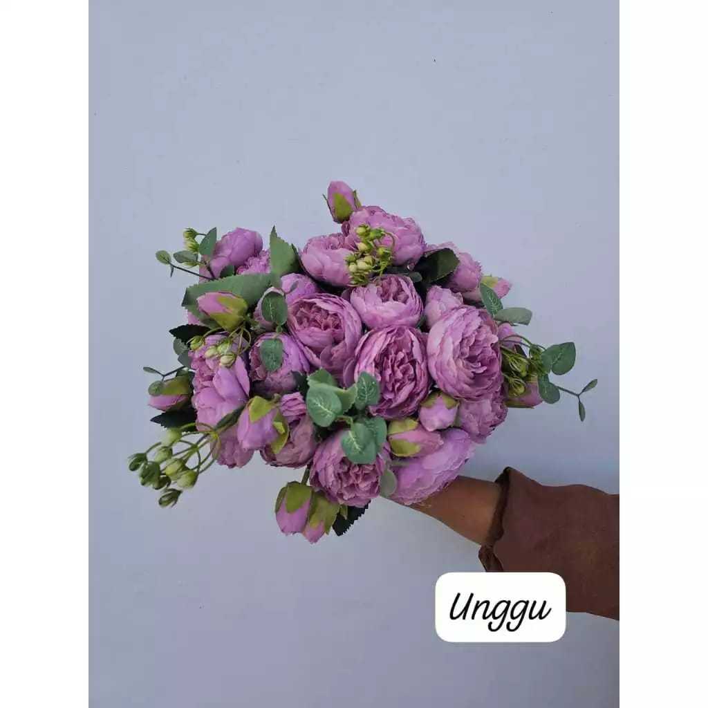 bunga peony premium dekorasi / bunga palsu peony / bunga plastik peony / bunga wedding dekorasi / bu