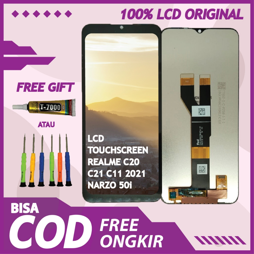 【ORIGINAL 100%】LCD TOUCHSCREEN REALME C20/ C21/ C11 2021/ NARZO 50i FULLSET TOUCHSCREEN / ORIGINAL10