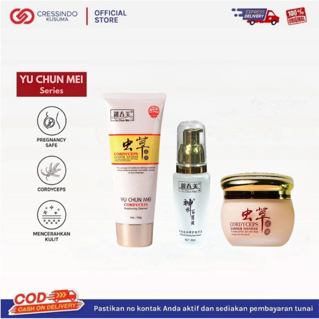 YU CHUN MEI CORDYCEPS SKINCARE SERIES | SERUM WHITENING | CLEANSER | DAY CREAM