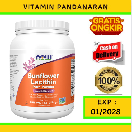 NOW Sunflower Lecithin Pure Powder - Lesitin Bubuk - 454 gram
