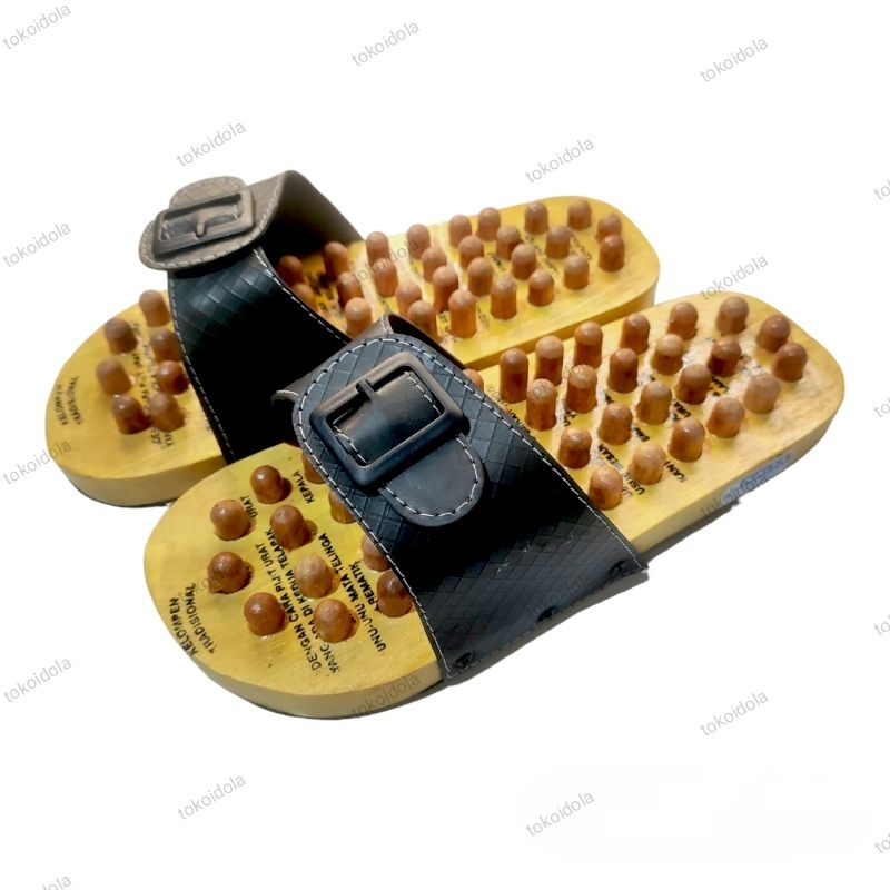 Sandal Kesehatan Rematik Refleksi Pijat Kaki Sendal Terapi Duri Kayu Size 39 40 41 42 43 44
