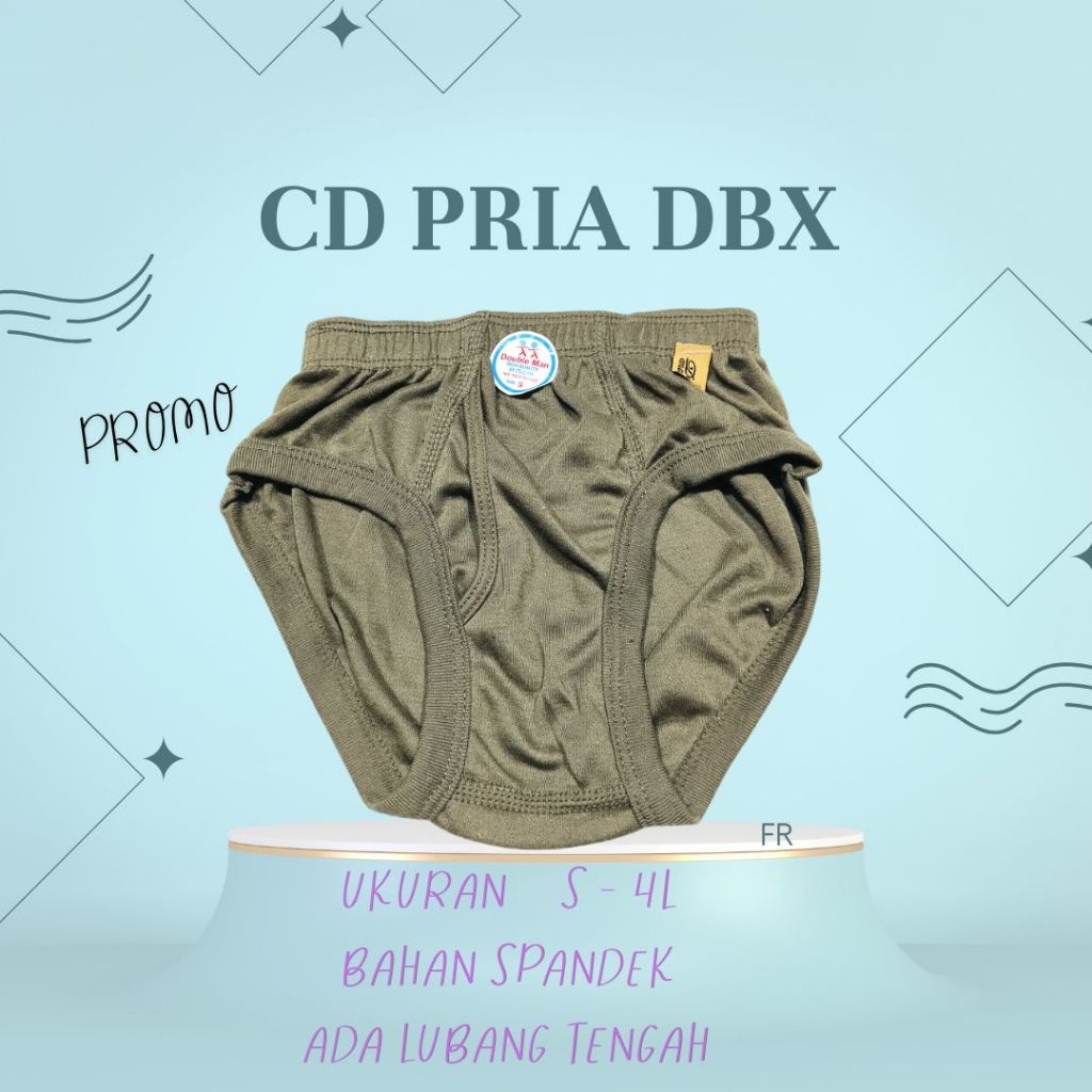 [ PILIH WARNA] Celana Dalam Pria Double Man CD Pria Bolong Tengah Pinggang Karet S M L XL 3L 4L {Fau